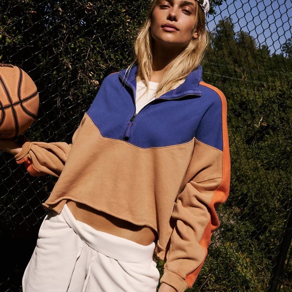 FREE PEOPLE Split Second Half Zip Pullover